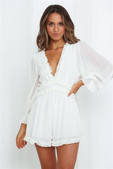 white long sleeve romper